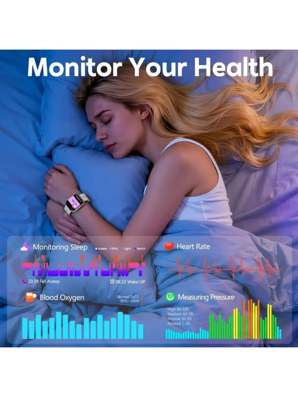 Stylish HD Smartwatch for Fitness, Calls & Music Control, IP68 Waterproof, 120